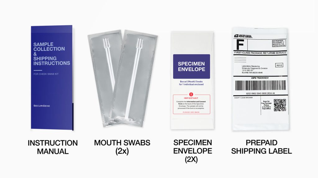 Grandparent DNA Home test kit mouth buccal swabs supplies